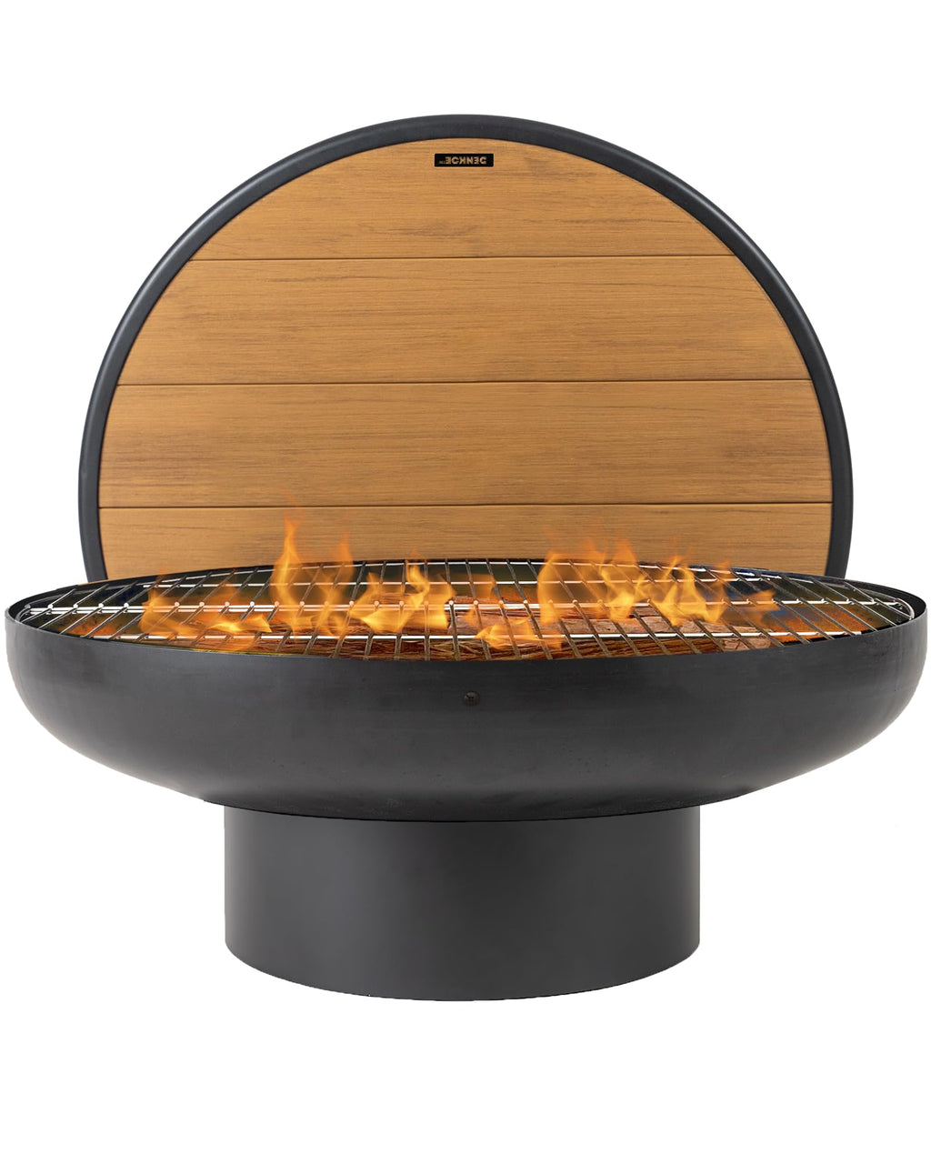 32 Inch Round Wood Burning Fire Pit Table with Grill N455