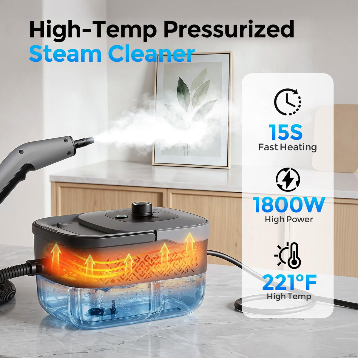 Portable 1800W Handheld Steam Cleaner H722