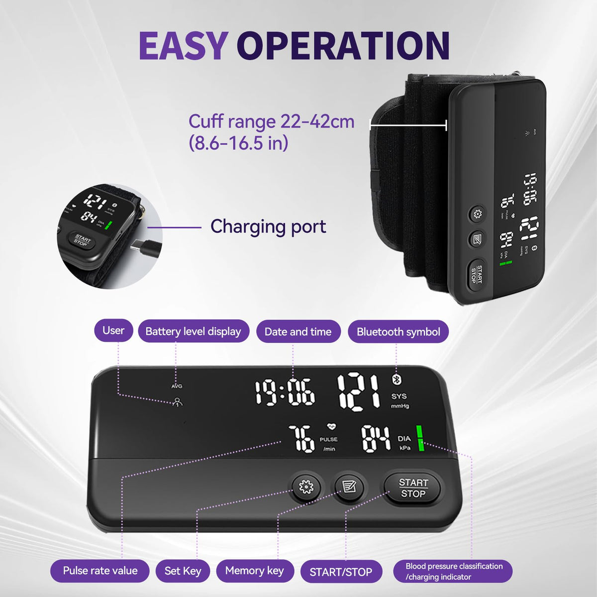 Wireless Upper Arm Blood Pressure Monitor W8624