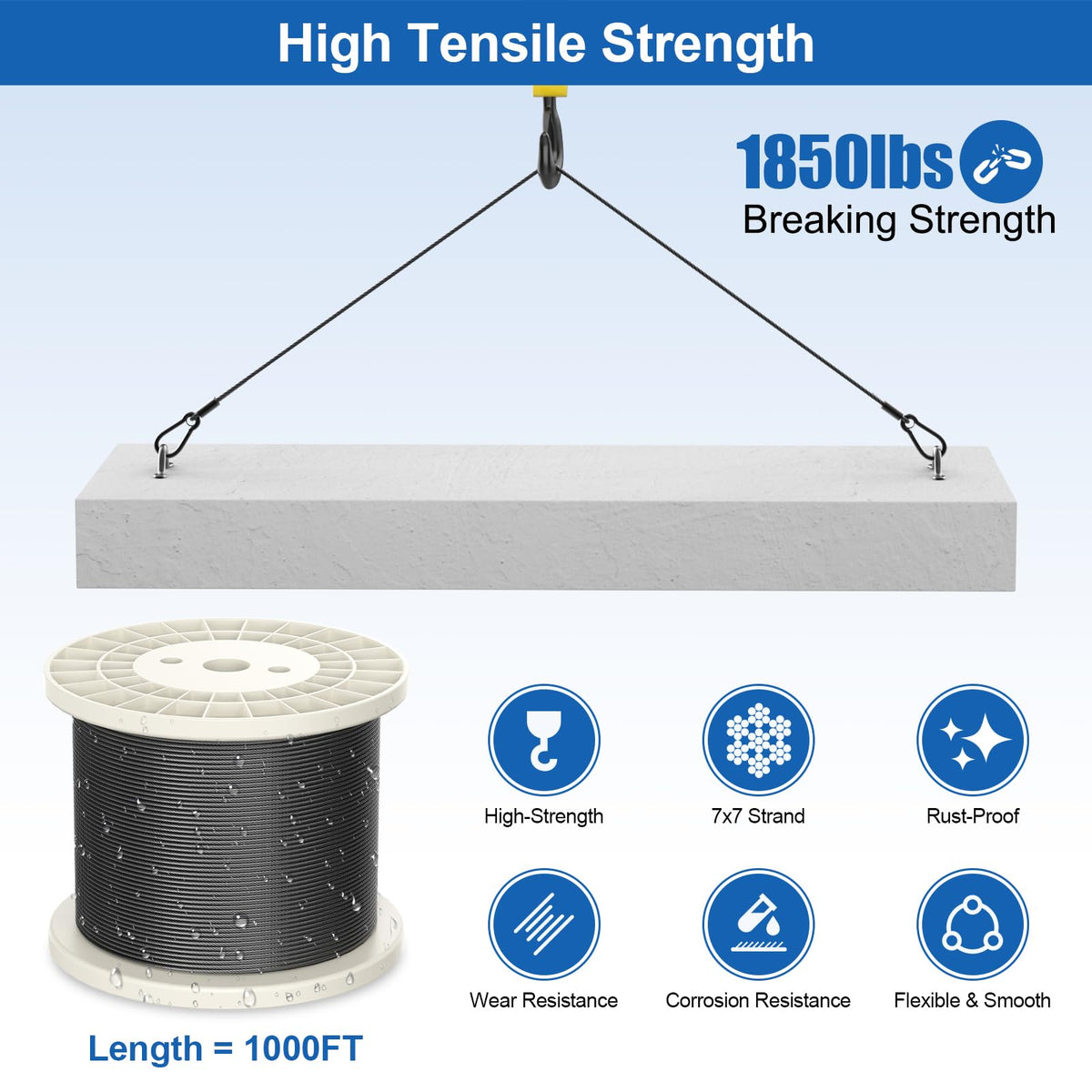 T316 Marine Grade 1/8" Stainless Steel Cable Kit with Cutter S1718