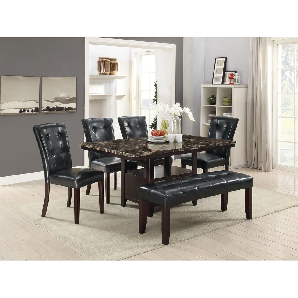 Black Faux Leather Tufted Parson Chairs Set of 2 A9094