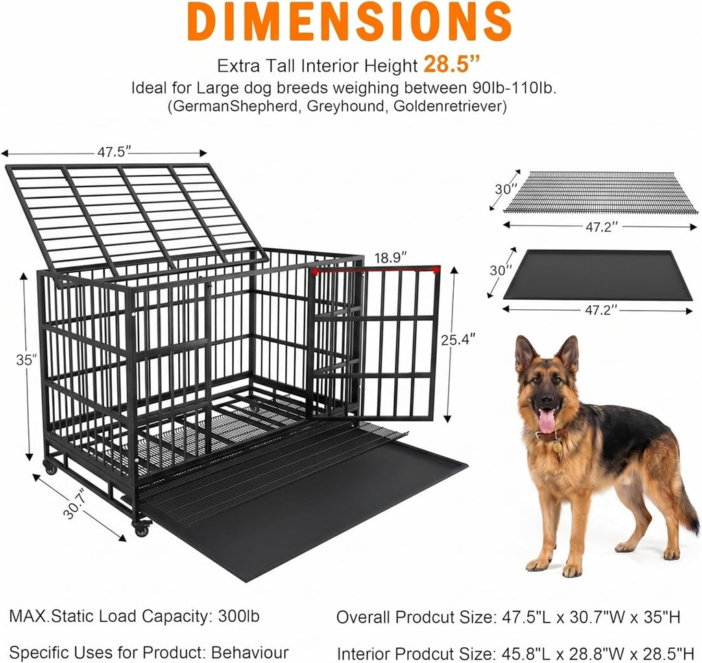 48" Heavy Duty Dog Crate V8771