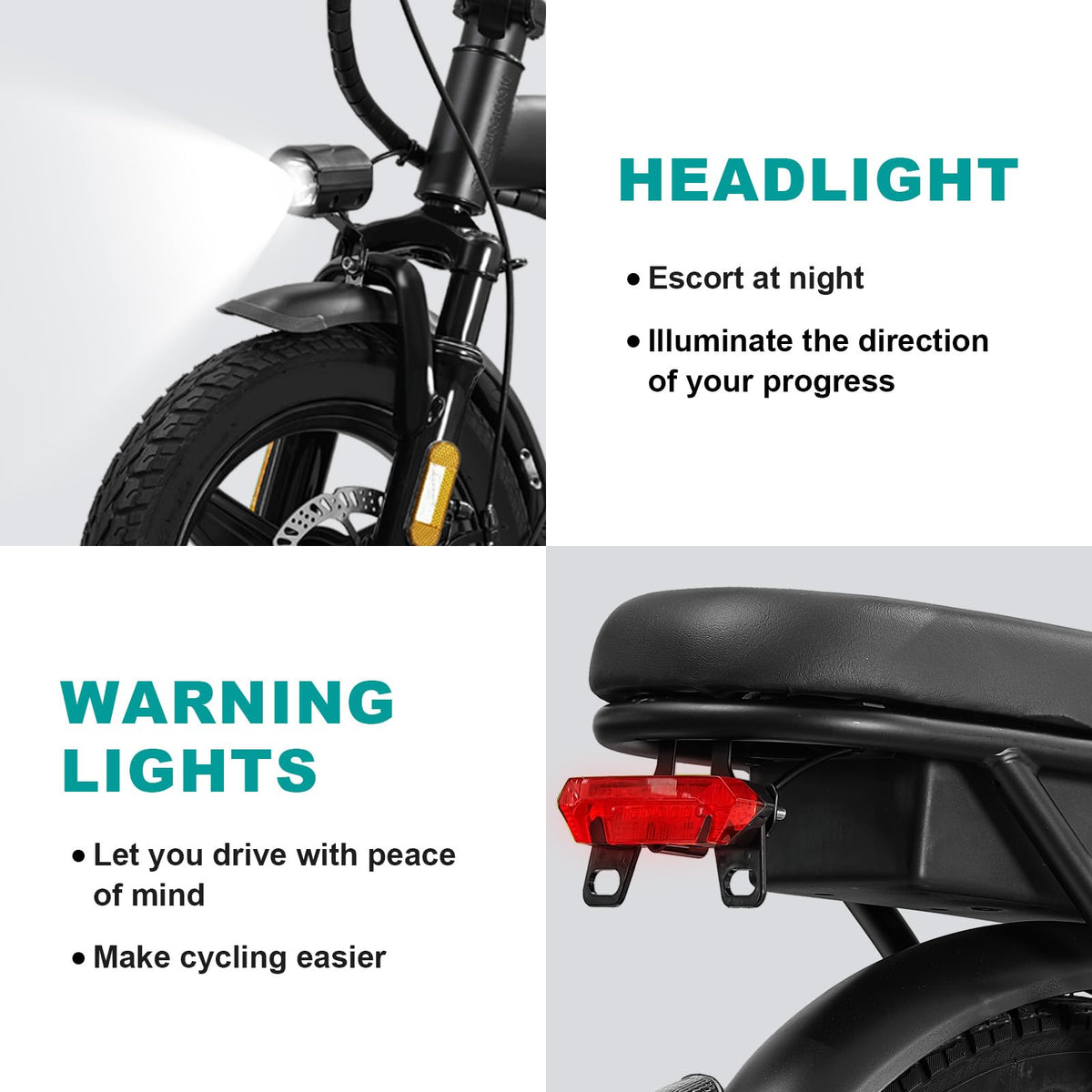 Electric Bike 1200W Peak Motor 20-28MPH 32 Miles Range Removable Battery L477
