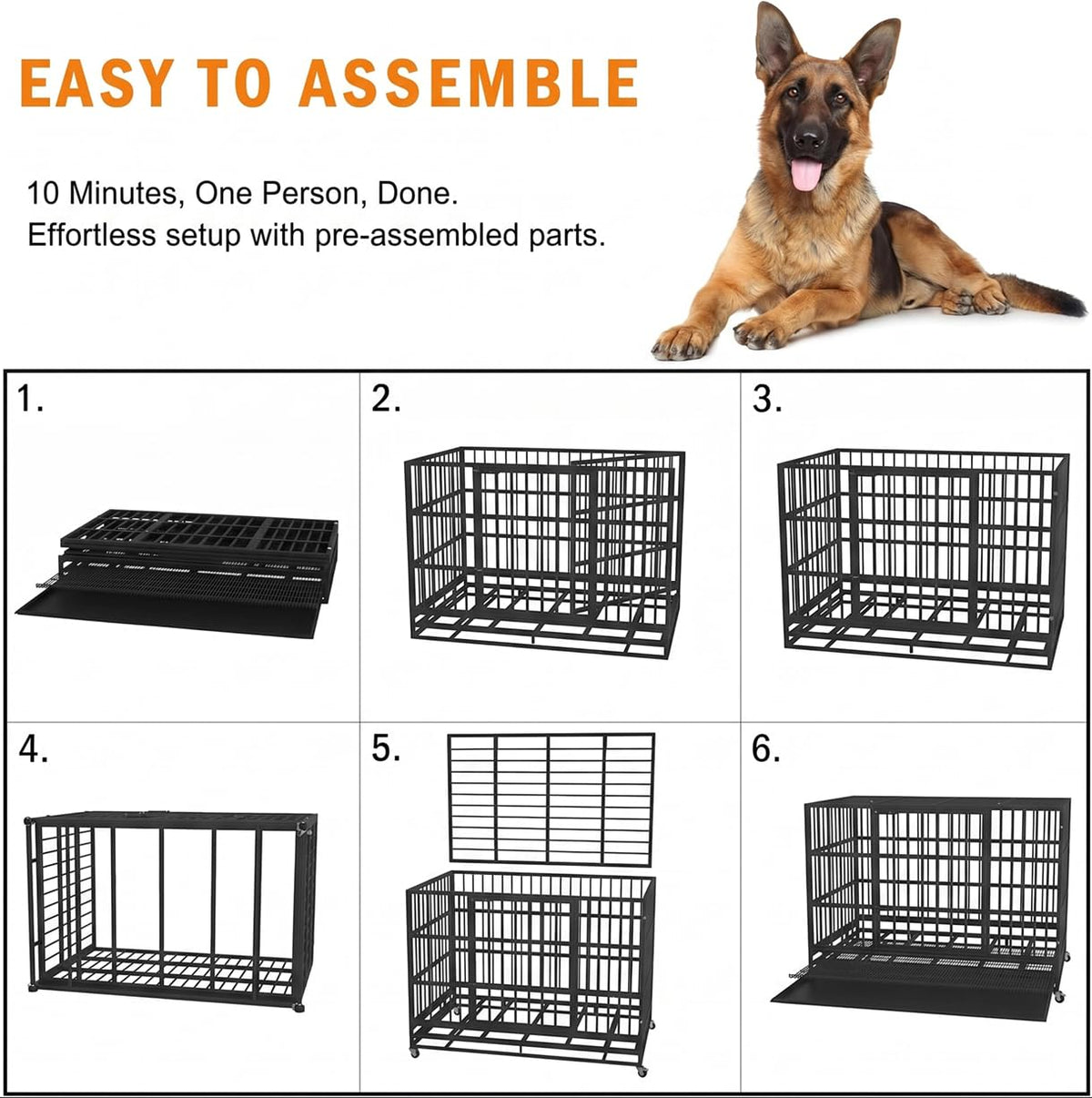 48" Heavy Duty Dog Crate V8771