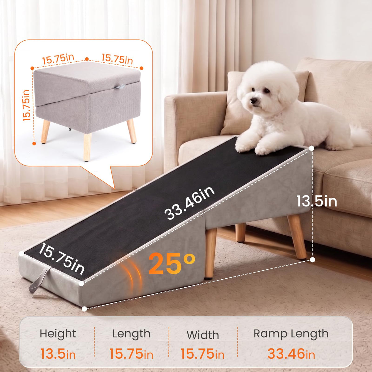 Foldable Dog Ramp Gray S2364