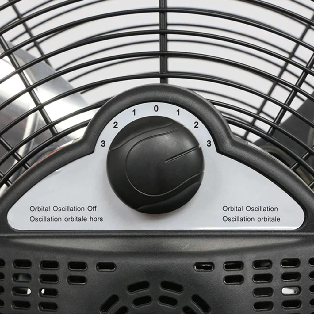 High Velocity Metal Orbital Floor Fan, 3 Speeds, Black, 20in R8577