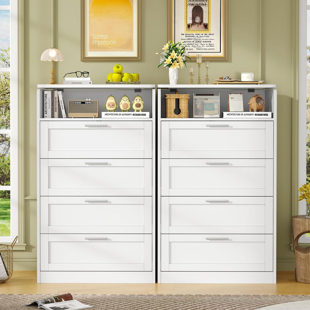 White 4 Drawer Dresser with Mirror L82510