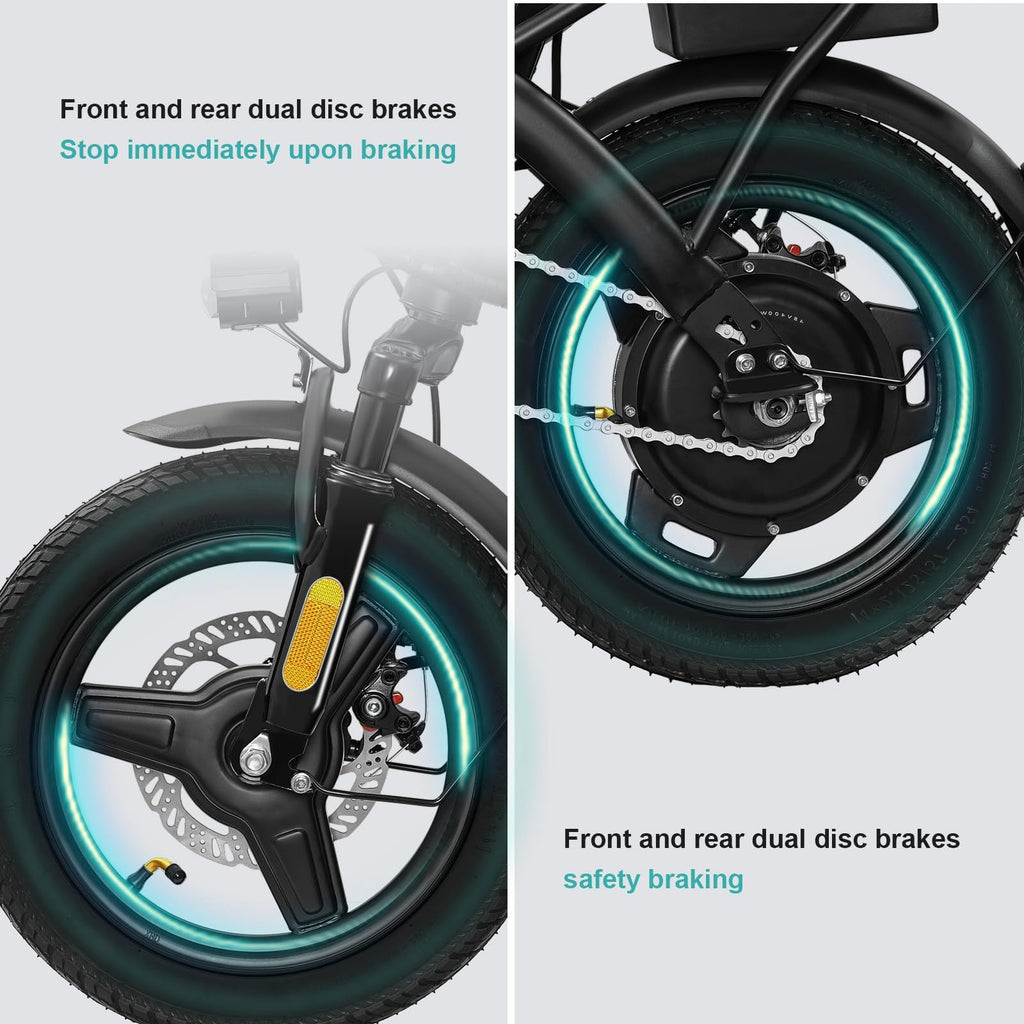 Electric Bike 1200W Peak Motor 20-28MPH 32 Miles Range Removable Battery L477