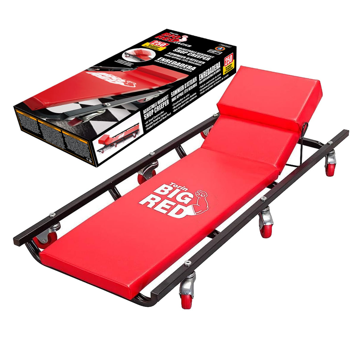 Rolling Garage Creeper with Adjustable Headrest and 6 Casters K4671