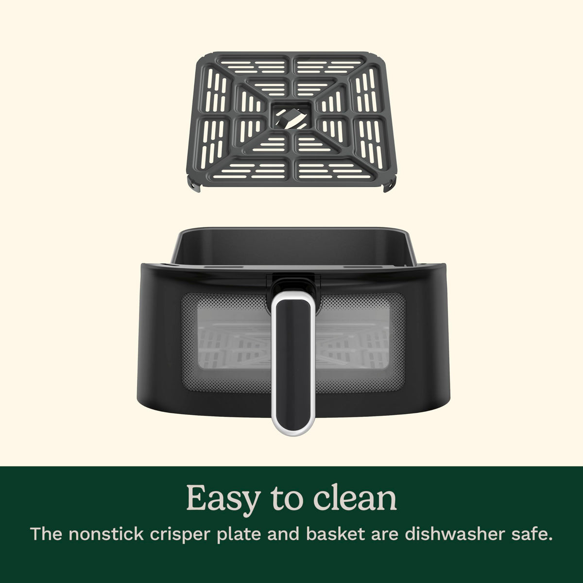 6-Quart Air Fryer with 5 Cooking Functions, Stainless Steel & Black Y400