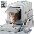 XL Stainless Steel Enclosed Litter Box with Lid U167