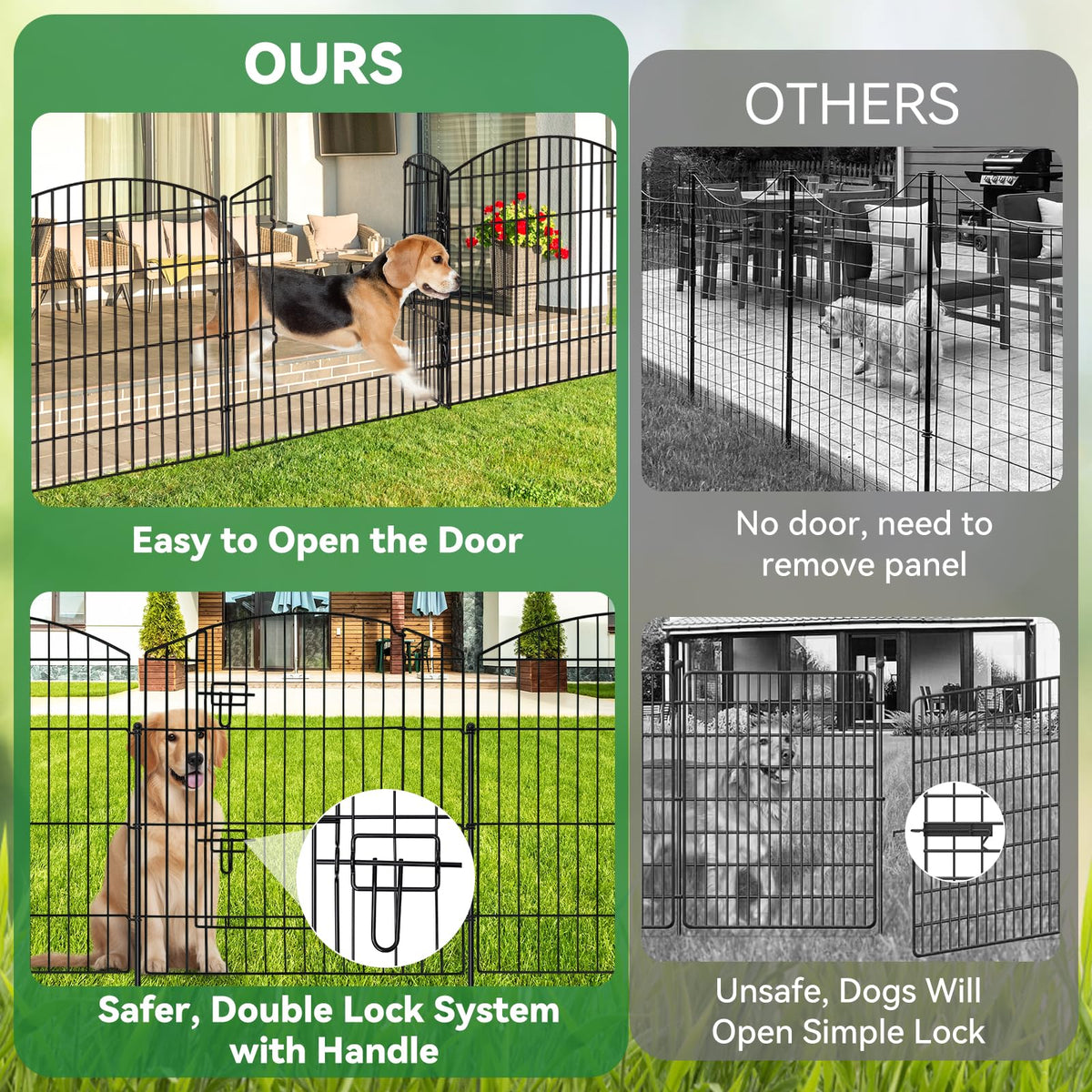 10 Panel No Dig Garden Fence with Gate Q51551