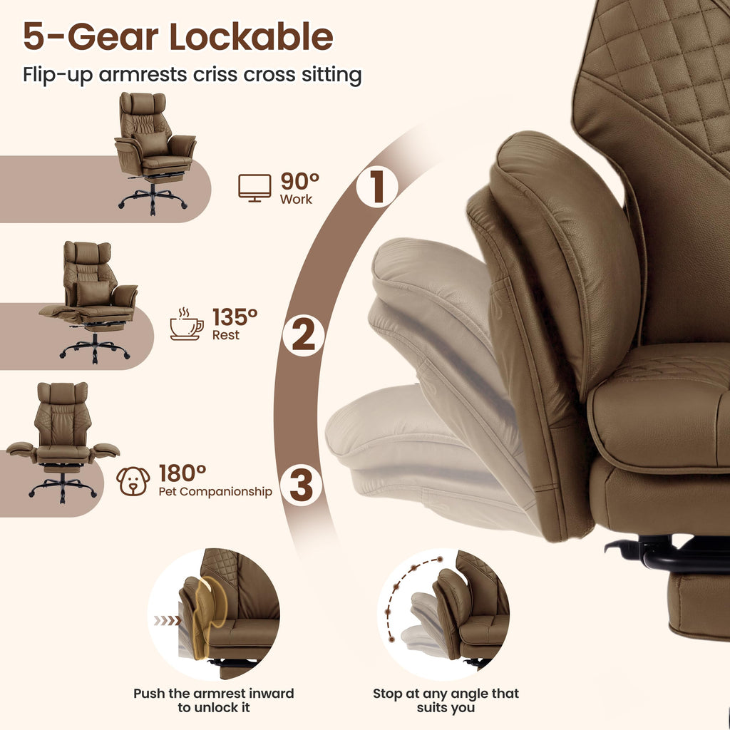 3D Kneading Massage Office Chair with Footrest P980