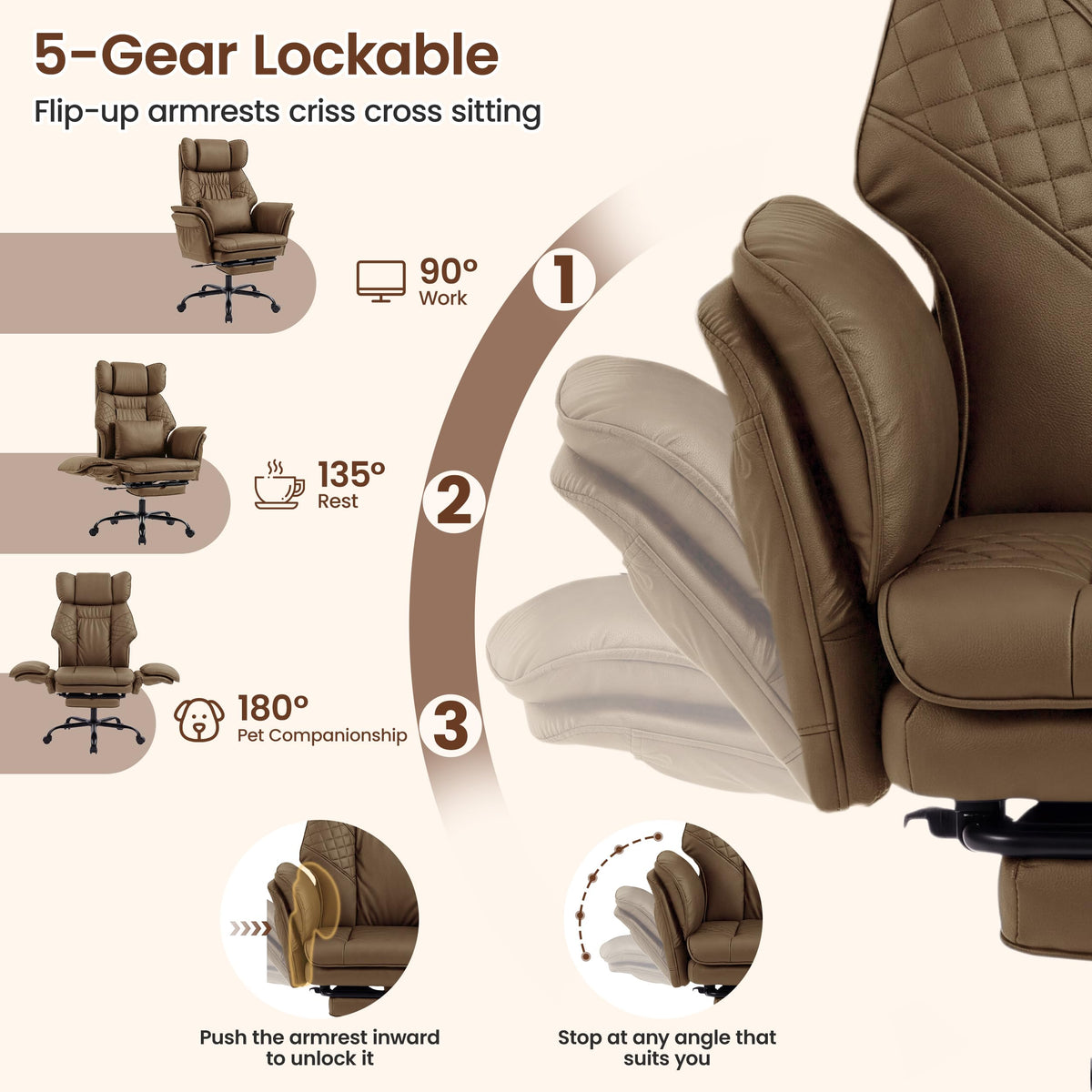 3D Kneading Massage Office Chair with Footrest P980