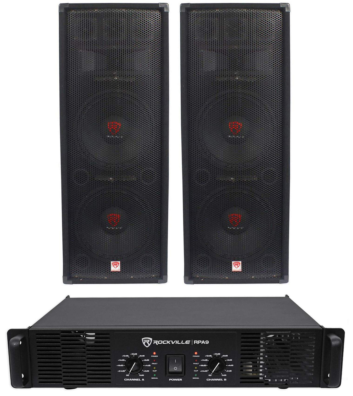 12" 2000W DJ PA Speaker Pair with Amplifier N785
