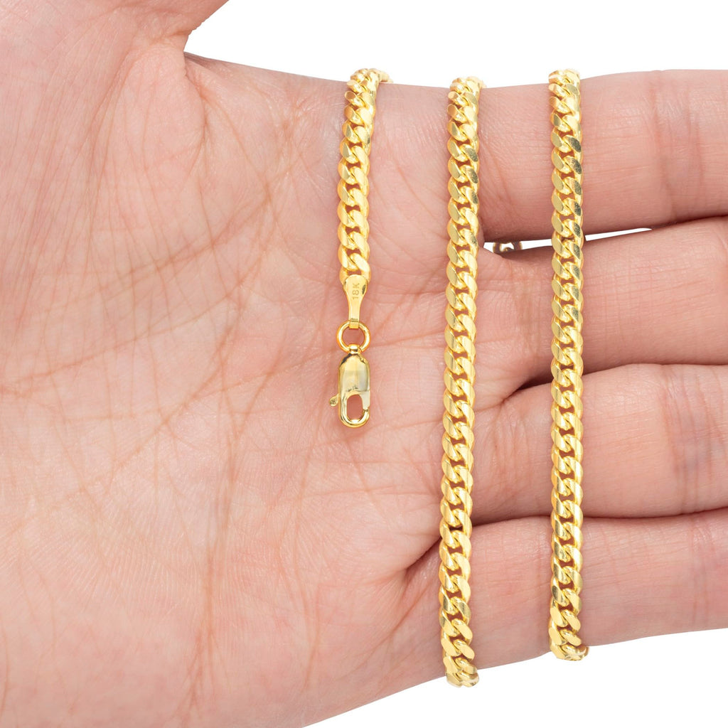 18k Yellow Gold Cuban Link Chain Necklace L704418