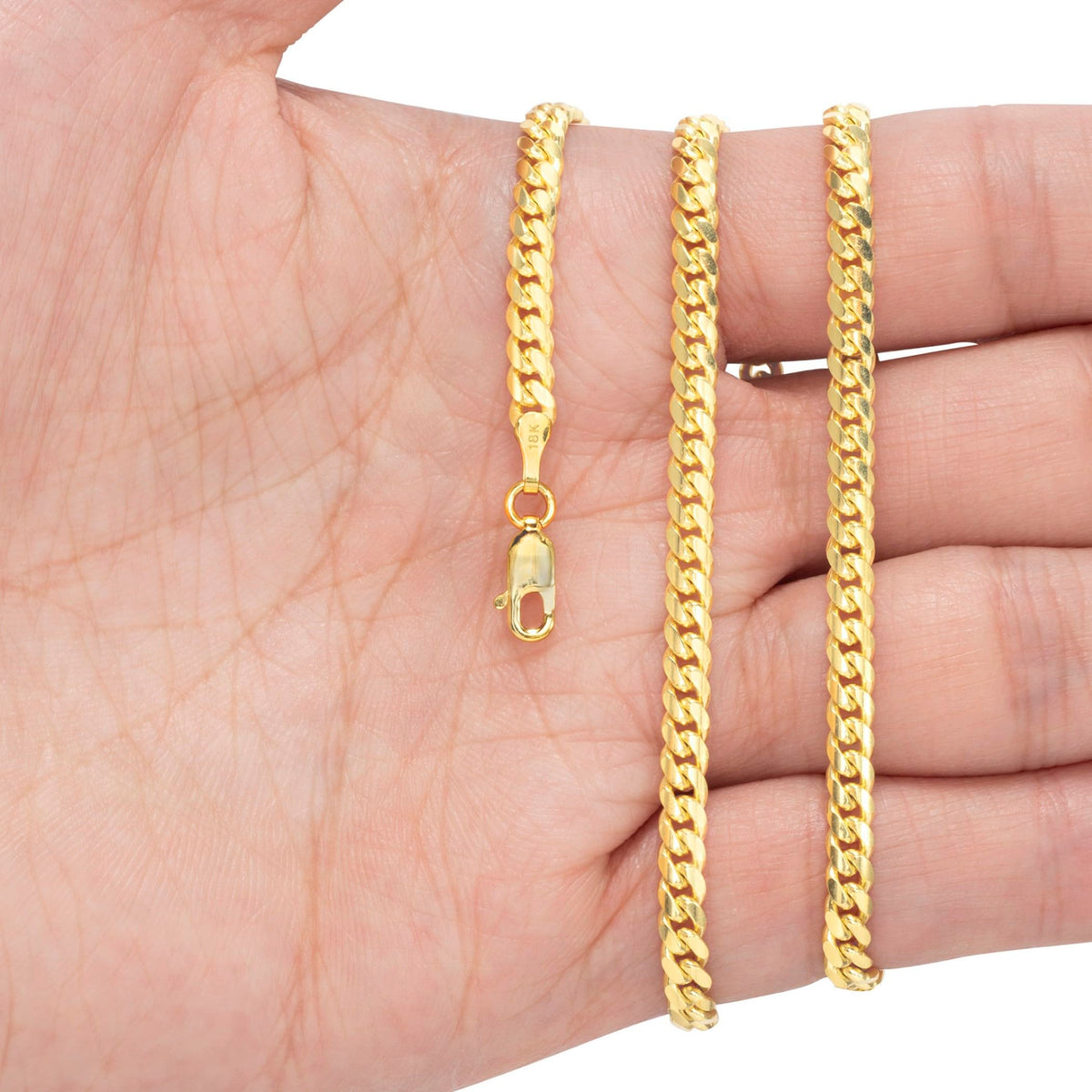 18k Yellow Gold Cuban Link Chain Necklace L704418