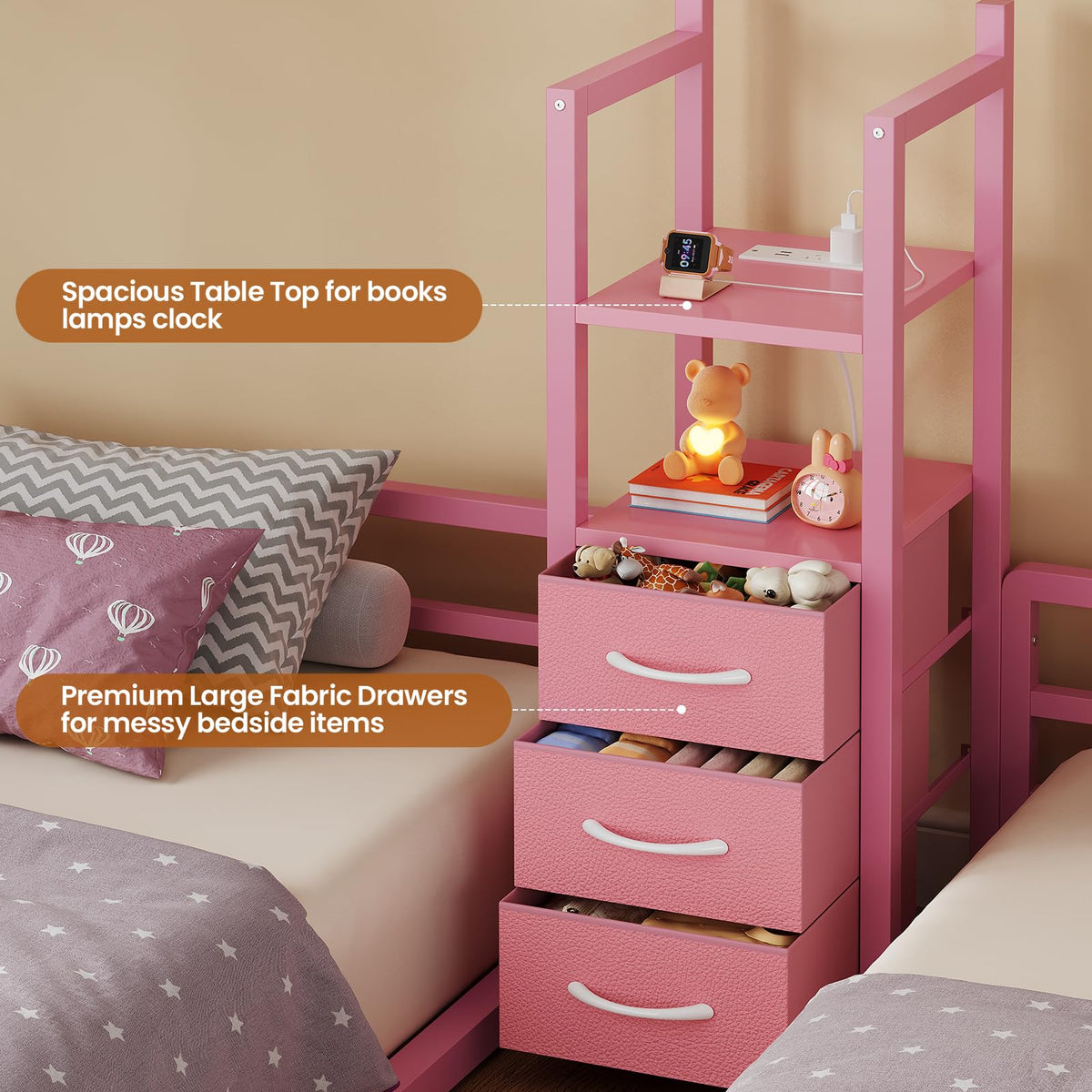 Triple Bunk Bed Twin Over Twin with Storage Q101