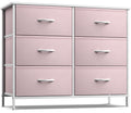 Pink 6 Drawer Fabric Dresser P67936