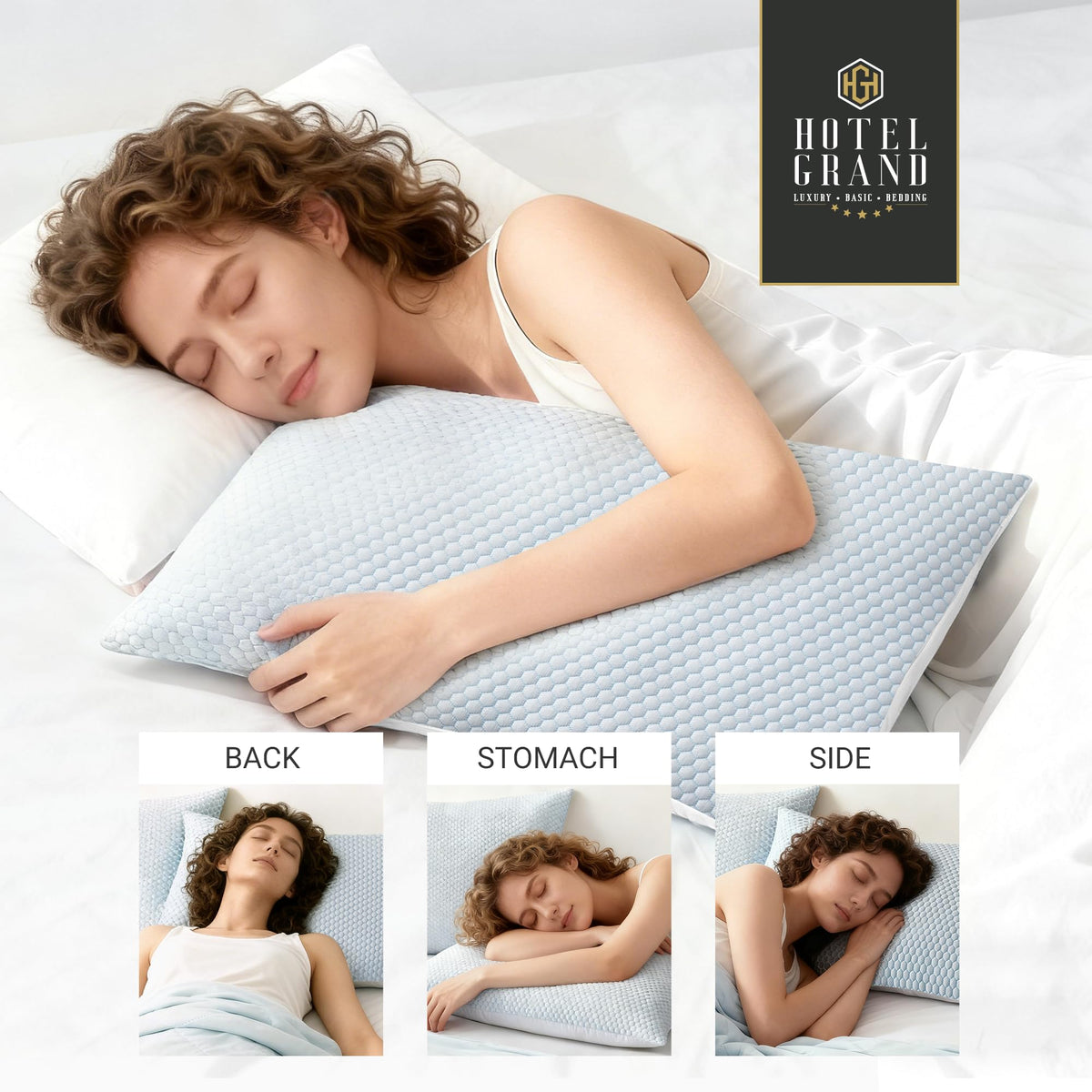 Cooling Soft Low-Profile Pillow King Size Set of 2 R675