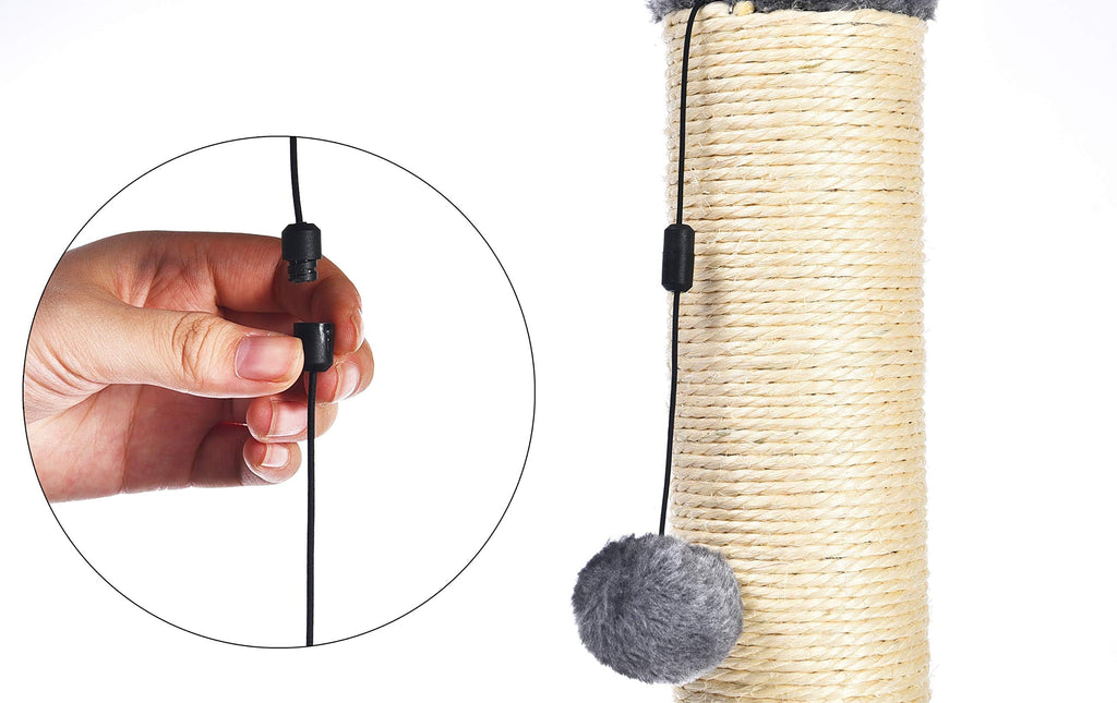 Cat Scratching Post with Dangling Ball Toy, Grey U264