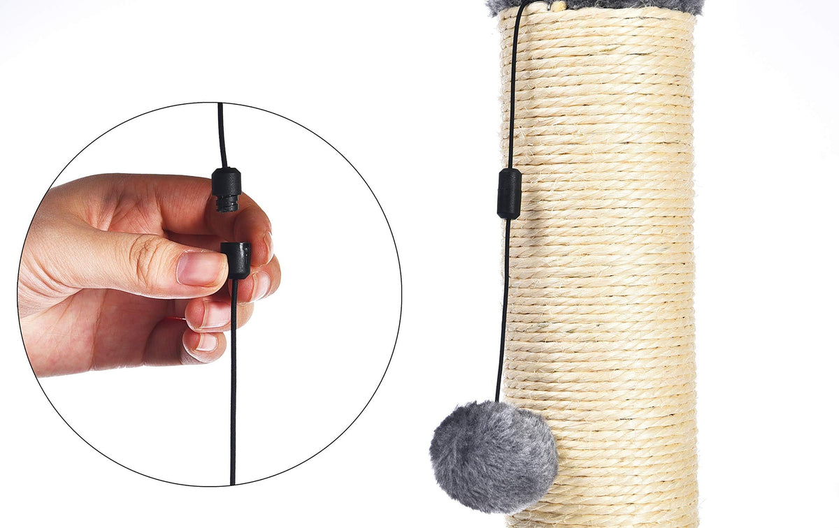 Cat Scratching Post with Dangling Ball Toy, Grey U264