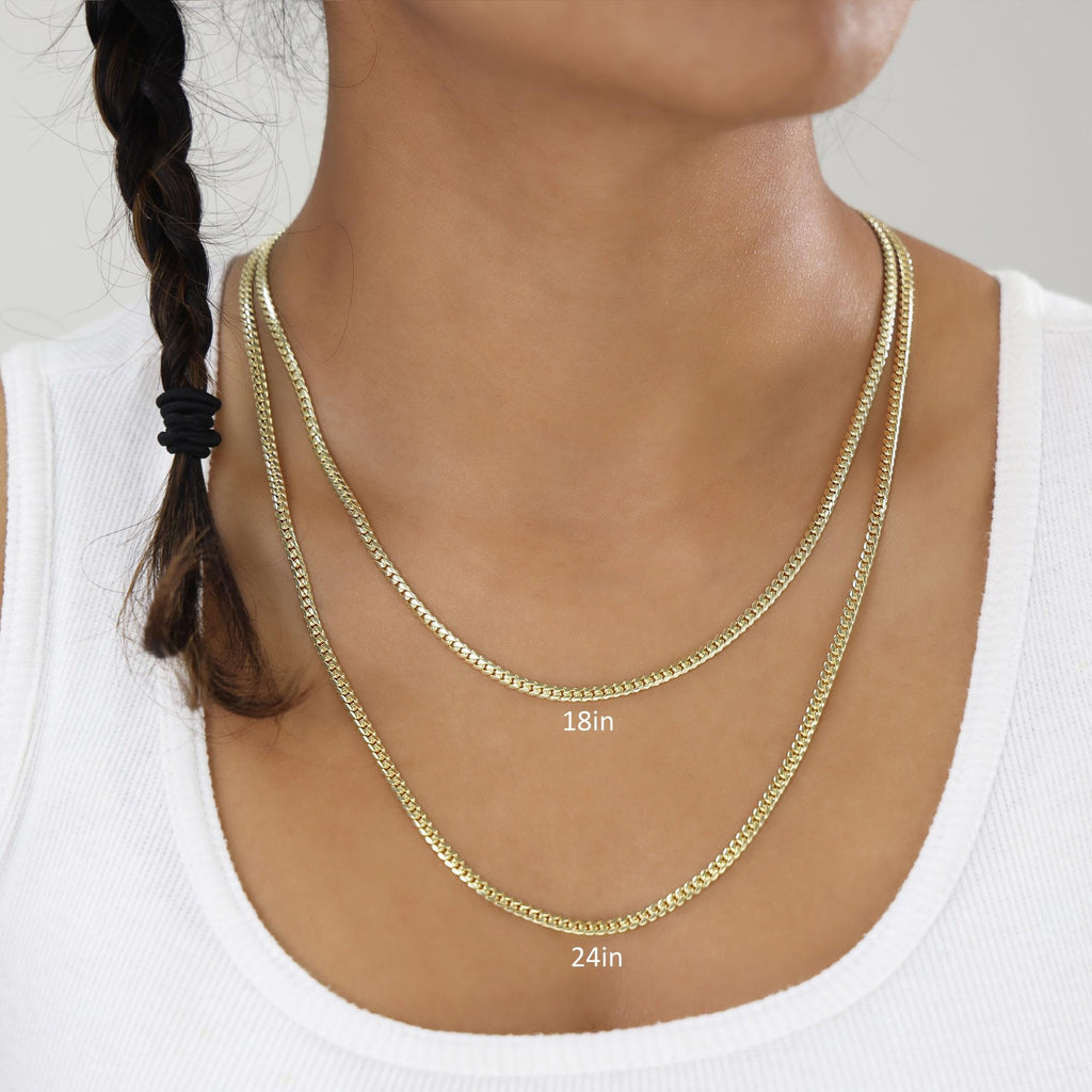 18k Yellow Gold Cuban Link Chain Necklace L704418