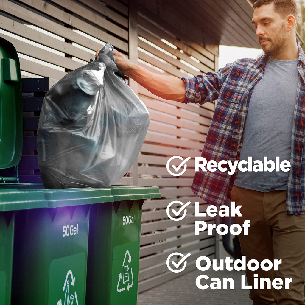 42 Gallon Clear Trash Bags 50 Count 3 Mil Q585193