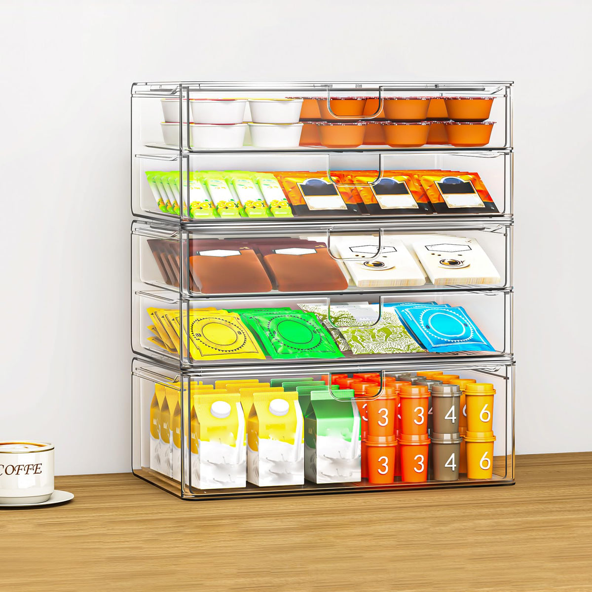 Acrylic Stackable Storage Drawers 6-Pack N79784