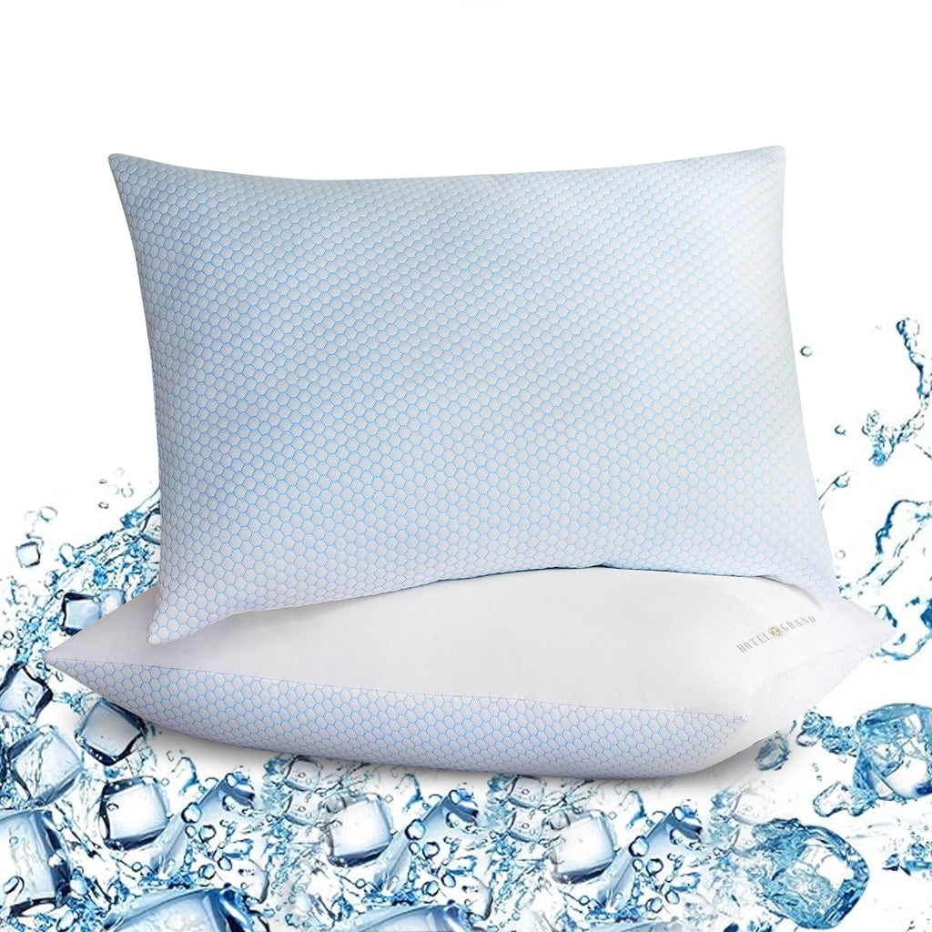 Cooling Soft Low-Profile Pillow King Size Set of 2 R675