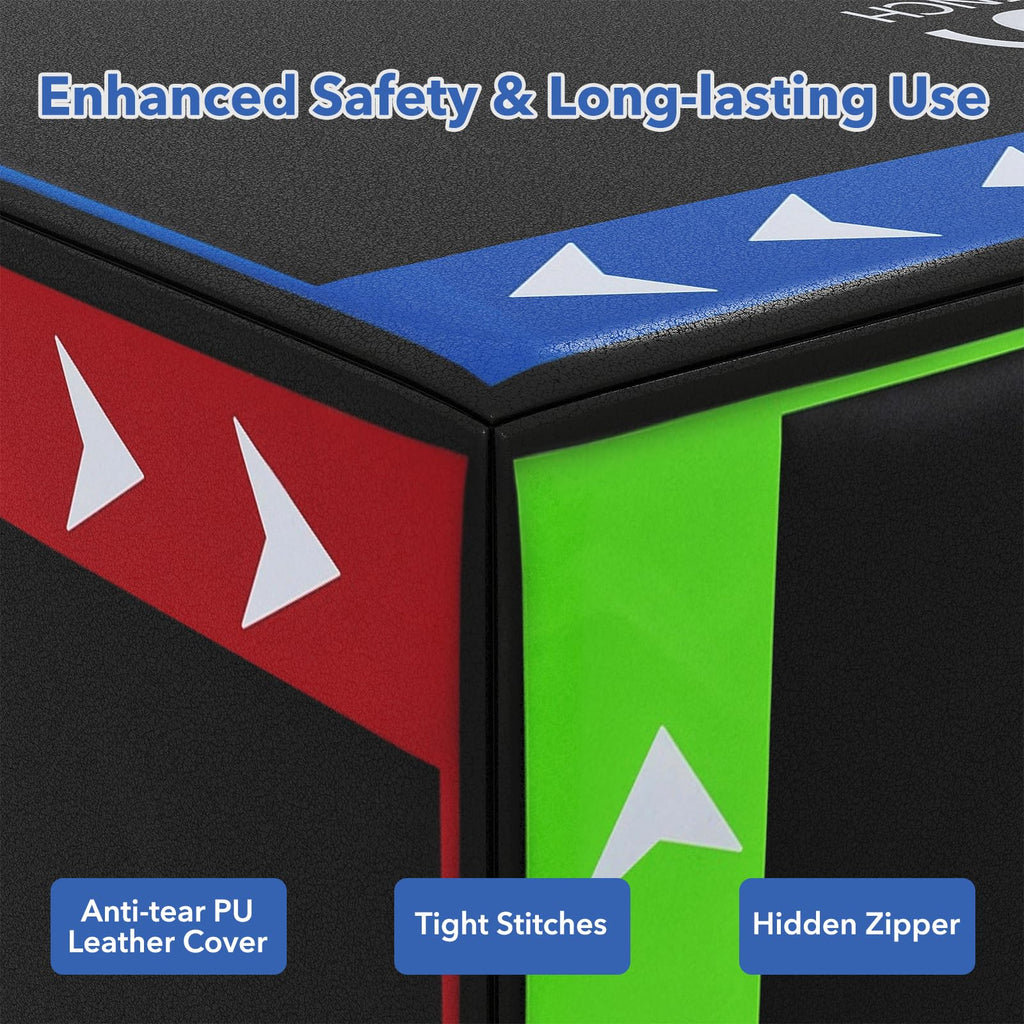 3 in 1 Plyometric Jump Box with Non-Slip PU Cover K798393