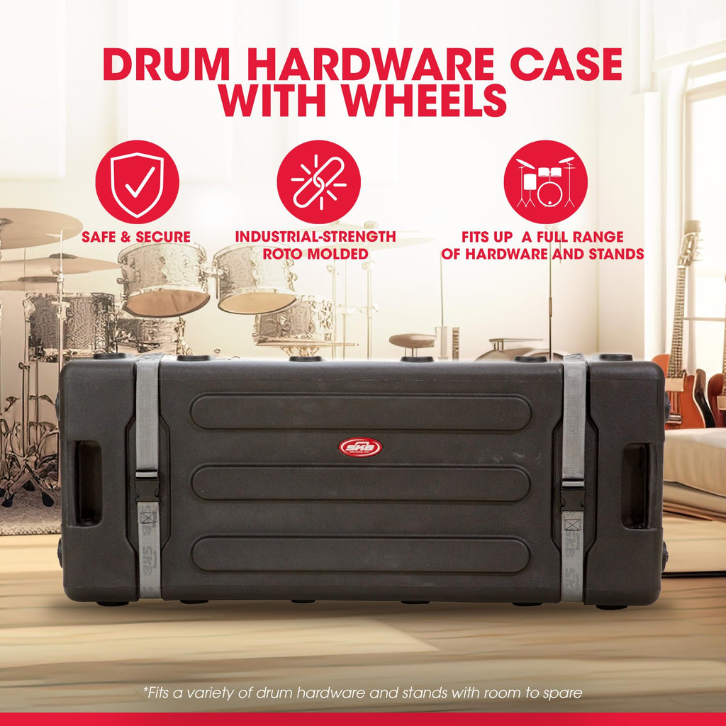 Large Drum Hardware Case with Handle & Wheels J965385