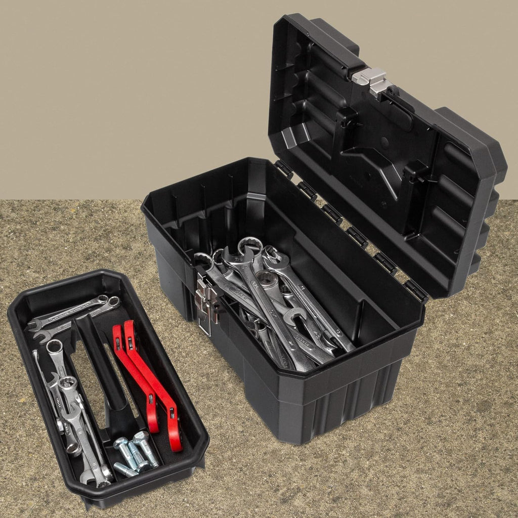 14-Inch Plastic Toolbox with Removable Tray L14165
