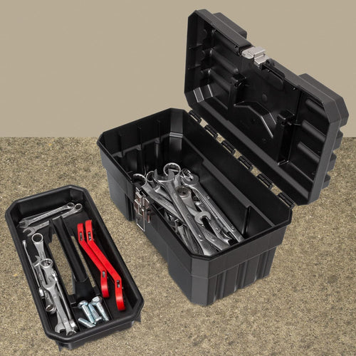14-Inch Plastic Toolbox with Removable Tray L14165