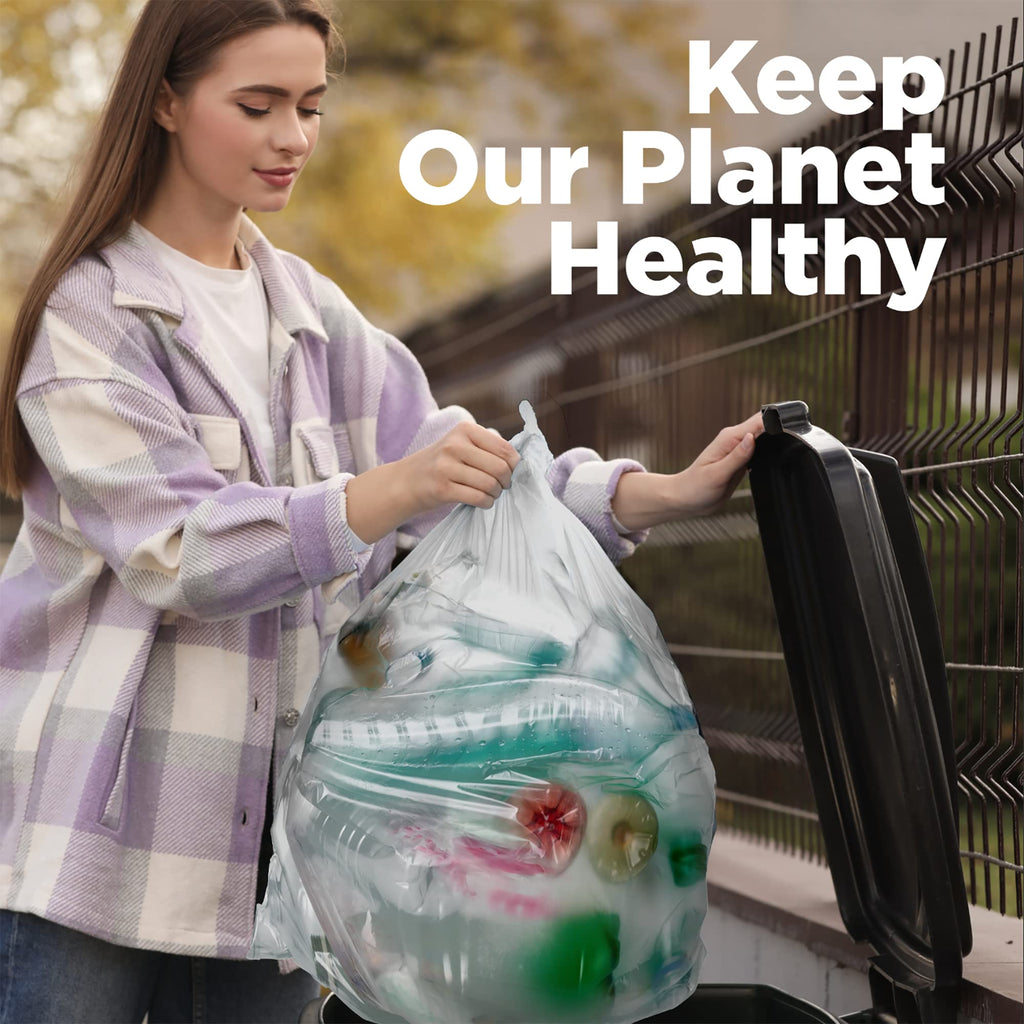 42 Gallon Clear Trash Bags 50 Count 3 Mil Q585193