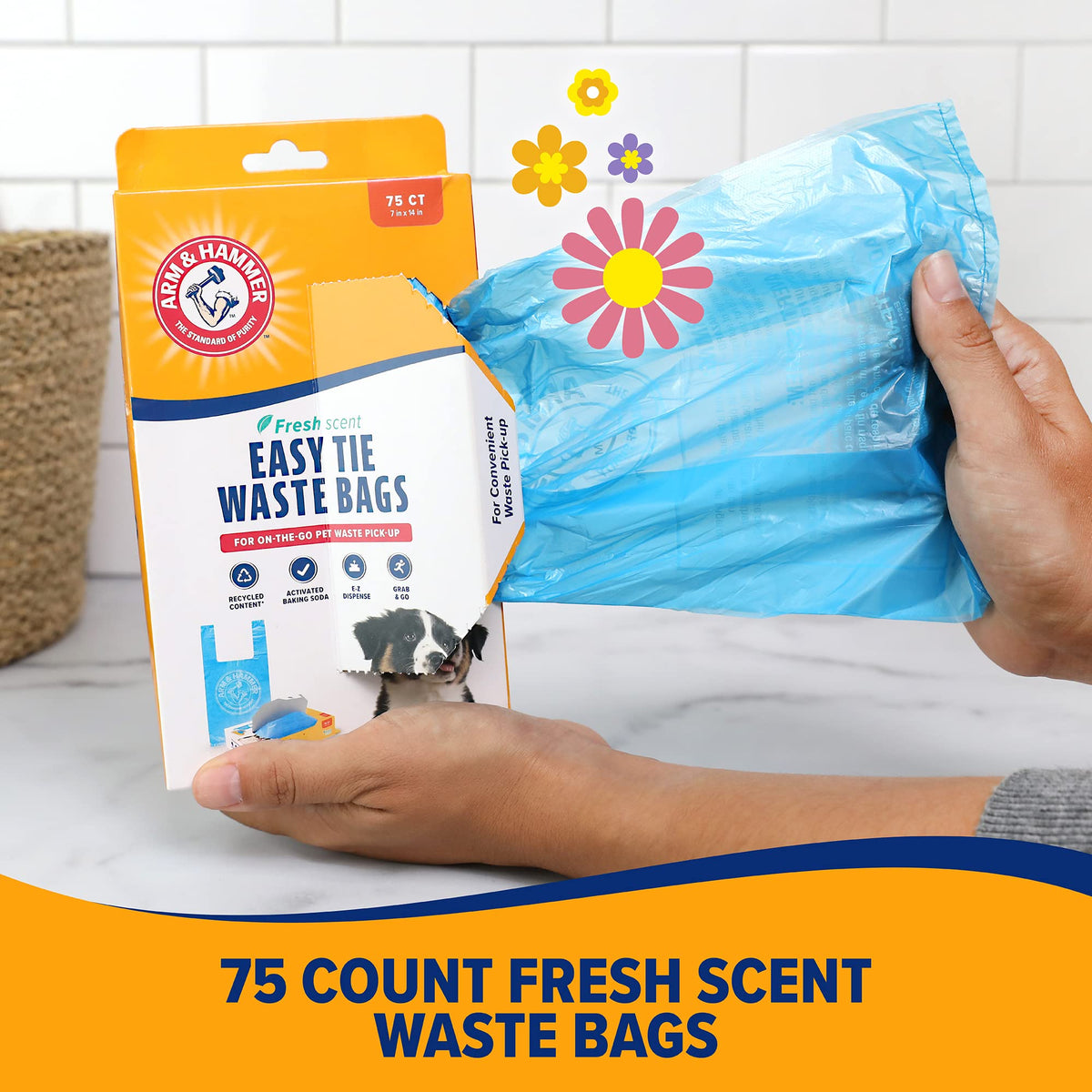 Easy-Tie Waste Bags Blue 75 Count O47089