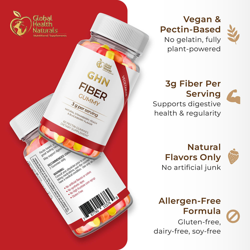 Vegan Fiber Gummies 3g Prebiotic Inulin Non-GMO Gluten-Free 30 Servings Y333190