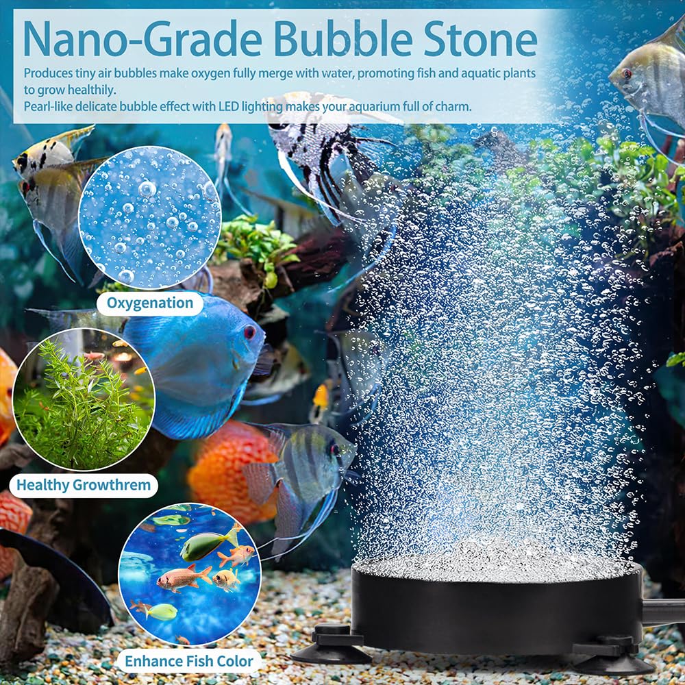 2 Inch LED Air Bubble Stone Disk with Air Tubing K689