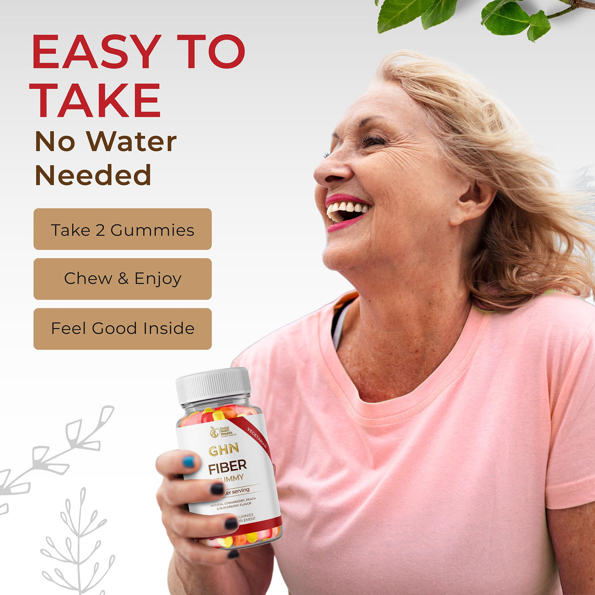 Vegan Fiber Gummies 3g Prebiotic Inulin Non-GMO Gluten-Free 30 Servings Y333190