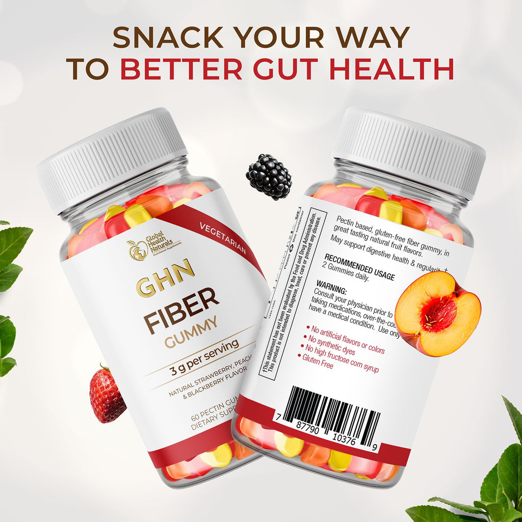 Vegan Fiber Gummies 3g Prebiotic Inulin Non-GMO Gluten-Free 30 Servings Y333190