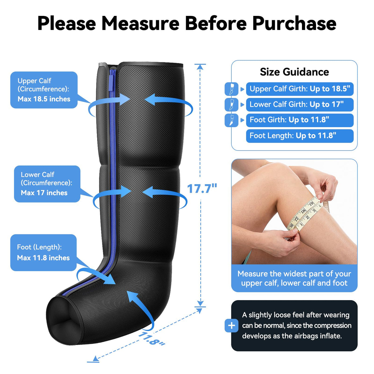 Leg Compression Massager with 3-Zone Heat F80582