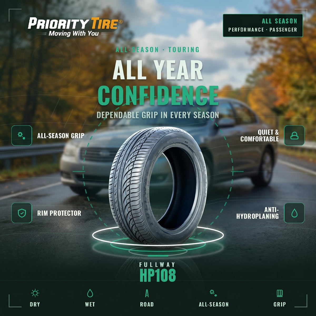 All-Season Passenger Car Performance Radial Tire 215/60R16 99V XL G890813
