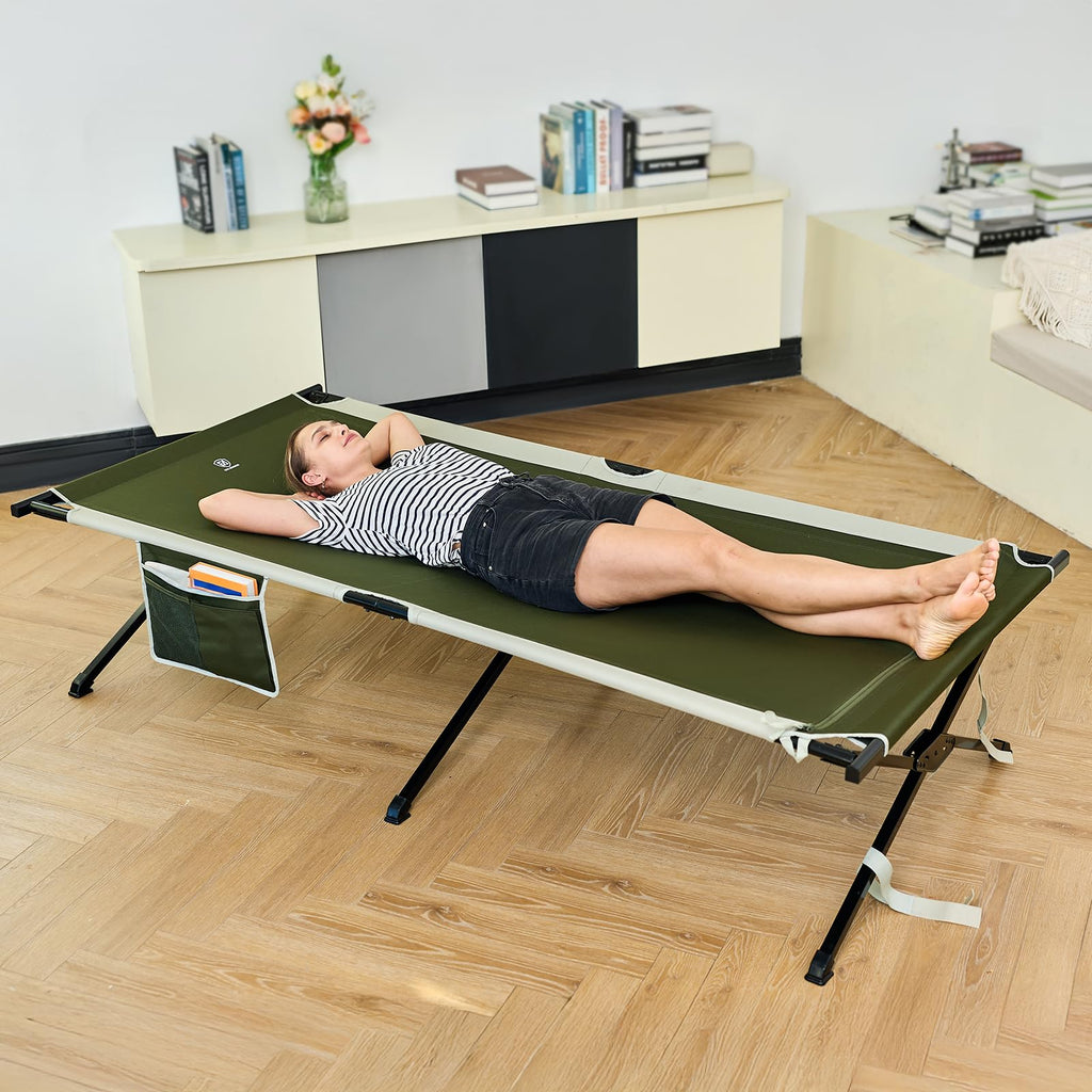 Extra Wide Folding Camping Cot with Carry Bag W906