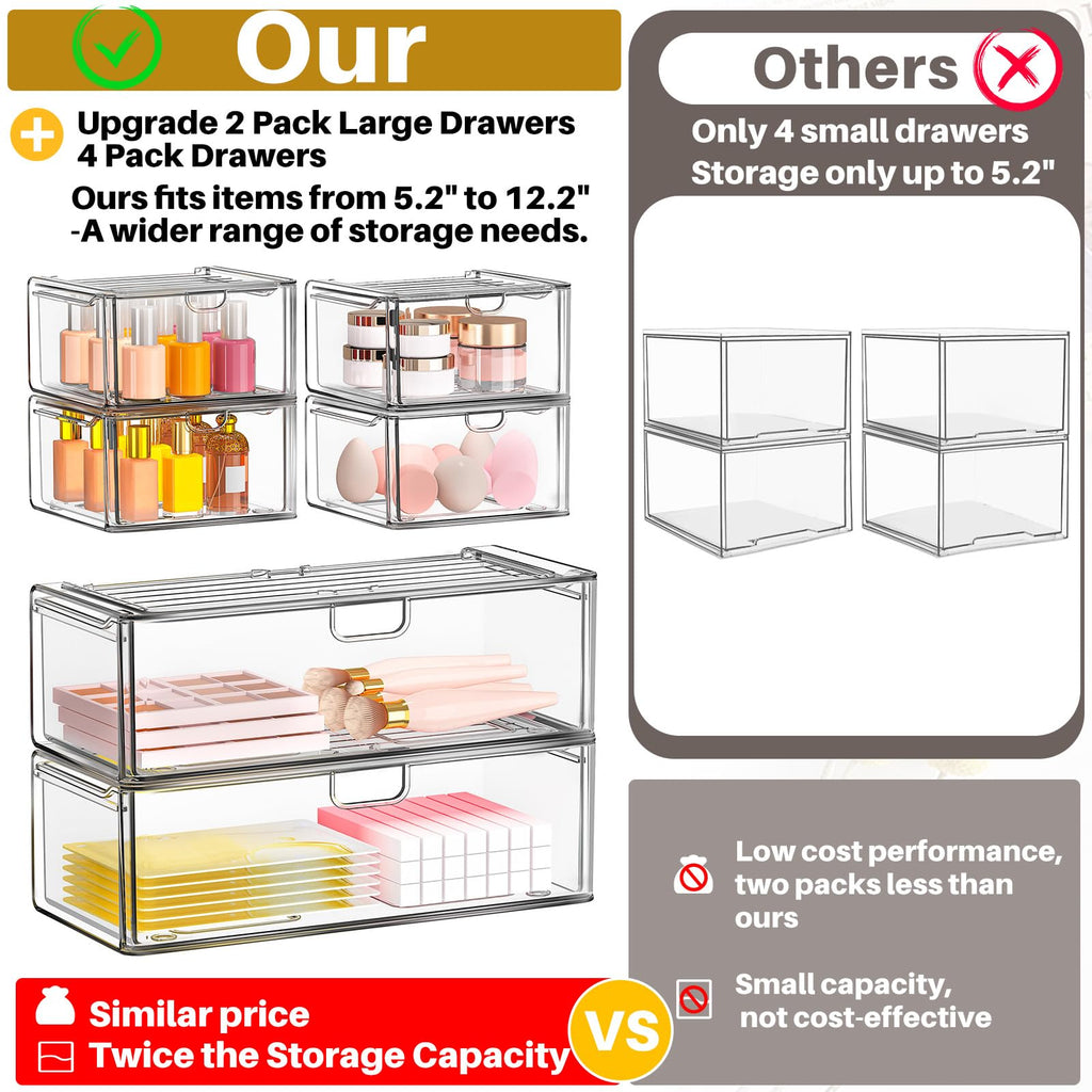 Acrylic Stackable Storage Drawers 6-Pack N79784