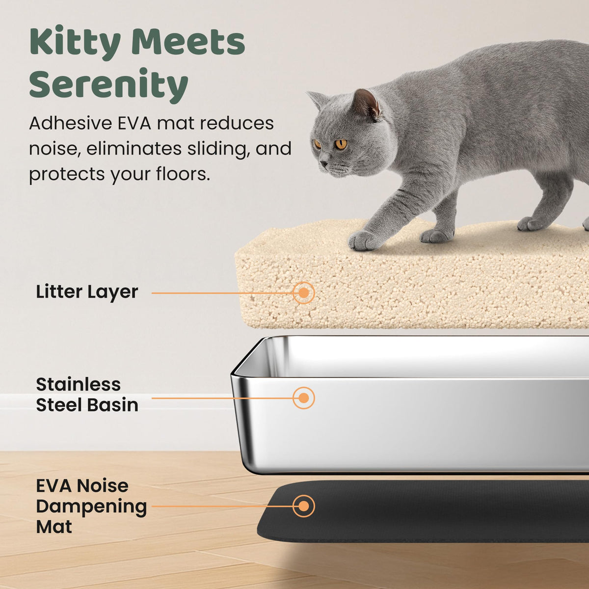 XL Stainless Steel Enclosed Litter Box with Lid U167