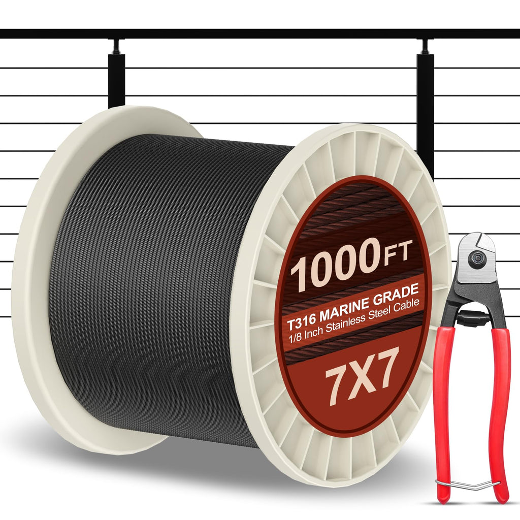 T316 Marine Grade 1/8" Stainless Steel Cable Kit with Cutter S1718