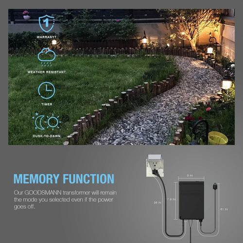 200 Watt Low Voltage Transformer with Timer and Photo Eye Sensor X9857