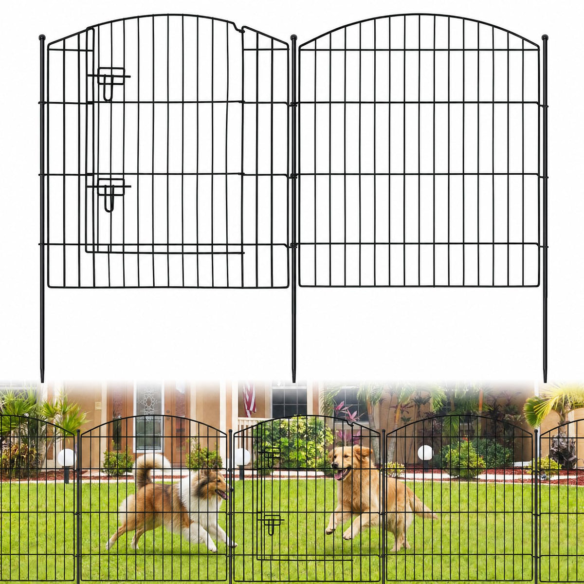 10 Panel No Dig Garden Fence with Gate Q51551
