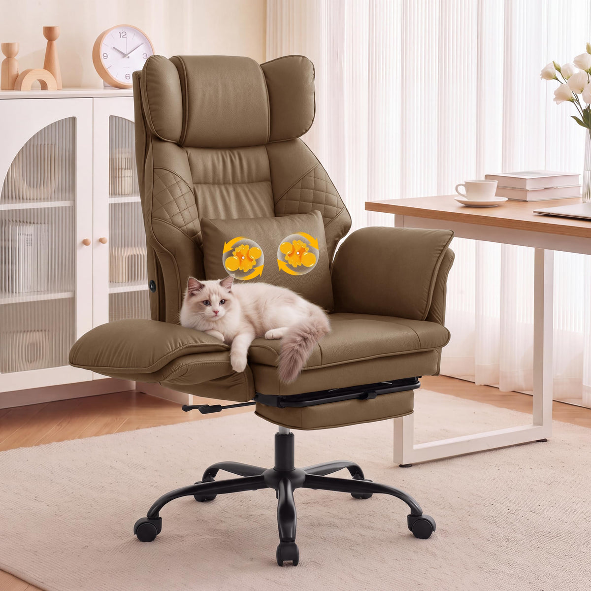 3D Kneading Massage Office Chair with Footrest P980