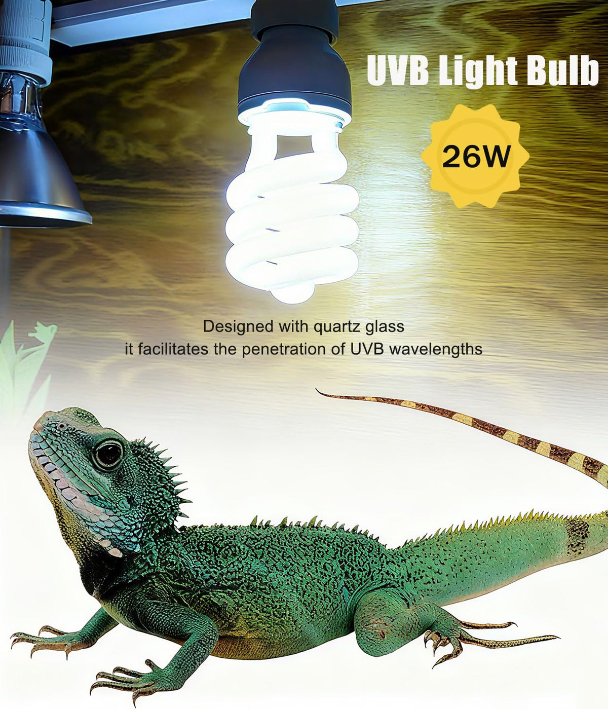 E26 Reptile UVB Light Bulb 26W 2-Pack O692190